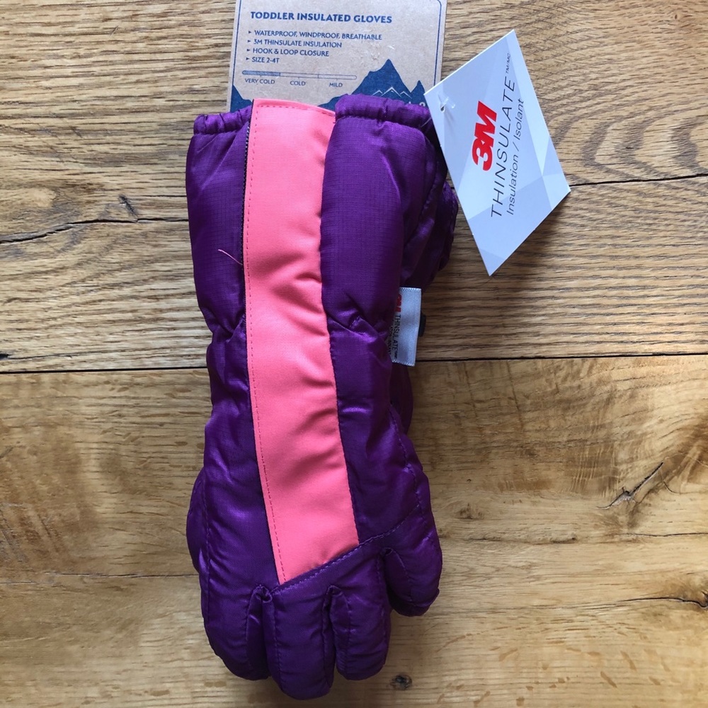 Girls insulated gloves ski waterproof size 2-4T